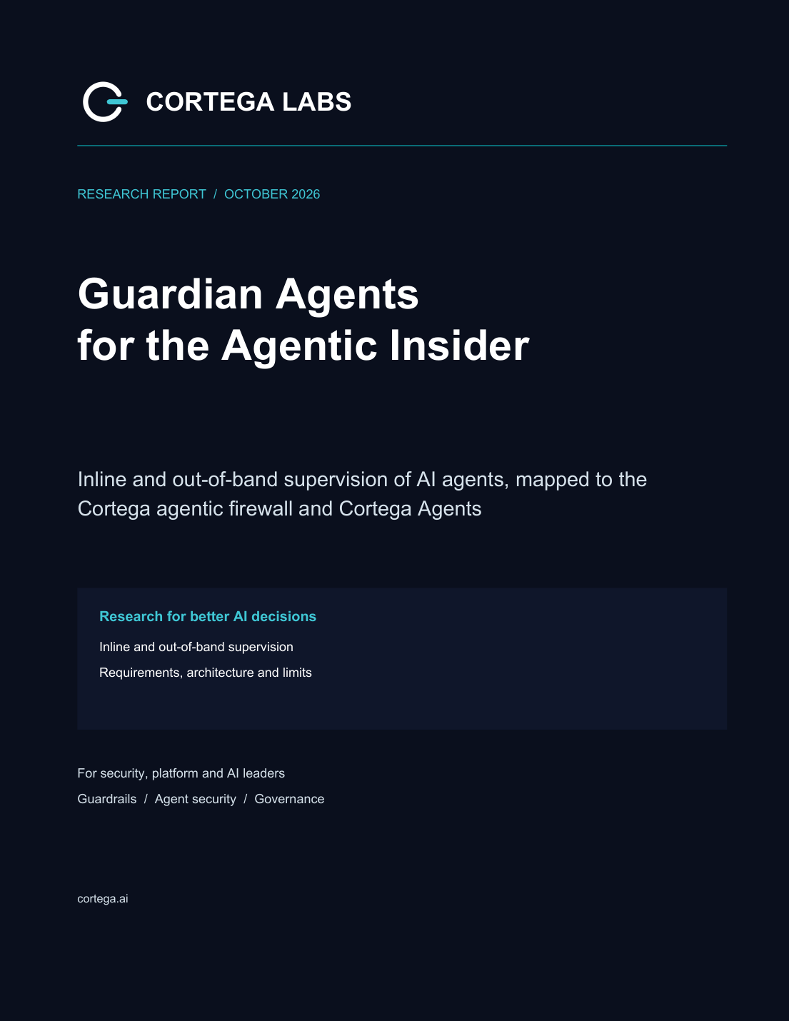 Cover of Guardian Agents for the Agentic Insider